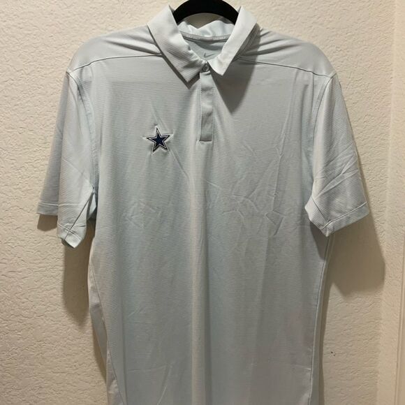 New Men's Nike Golf Dallas Cowboys Dry Vapor Polo Light Blue - Picture 1 of 14